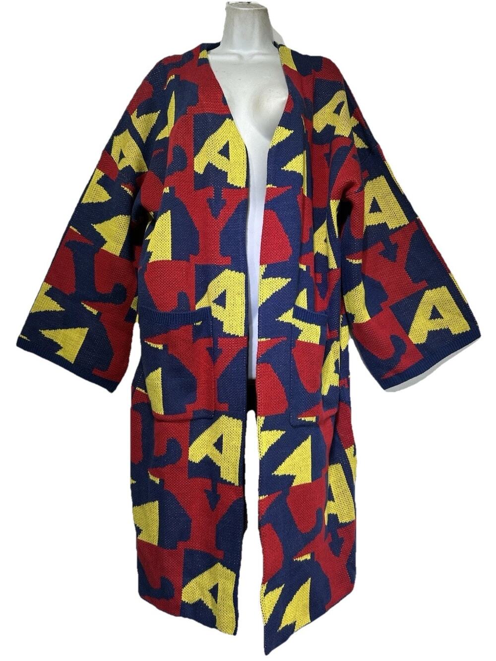 lazy oaf longline lazy open front spellout cardigan